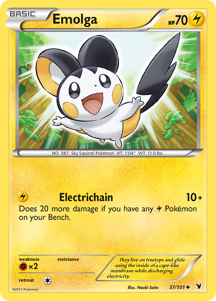 Pokemon | Emolga (37/101) [Black & White: Noble Victories] | The Nerd Merchant