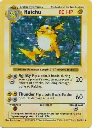 Pokemon | Raichu (14/102) [Base Set Shadowless Unlimited] | The Nerd Merchant