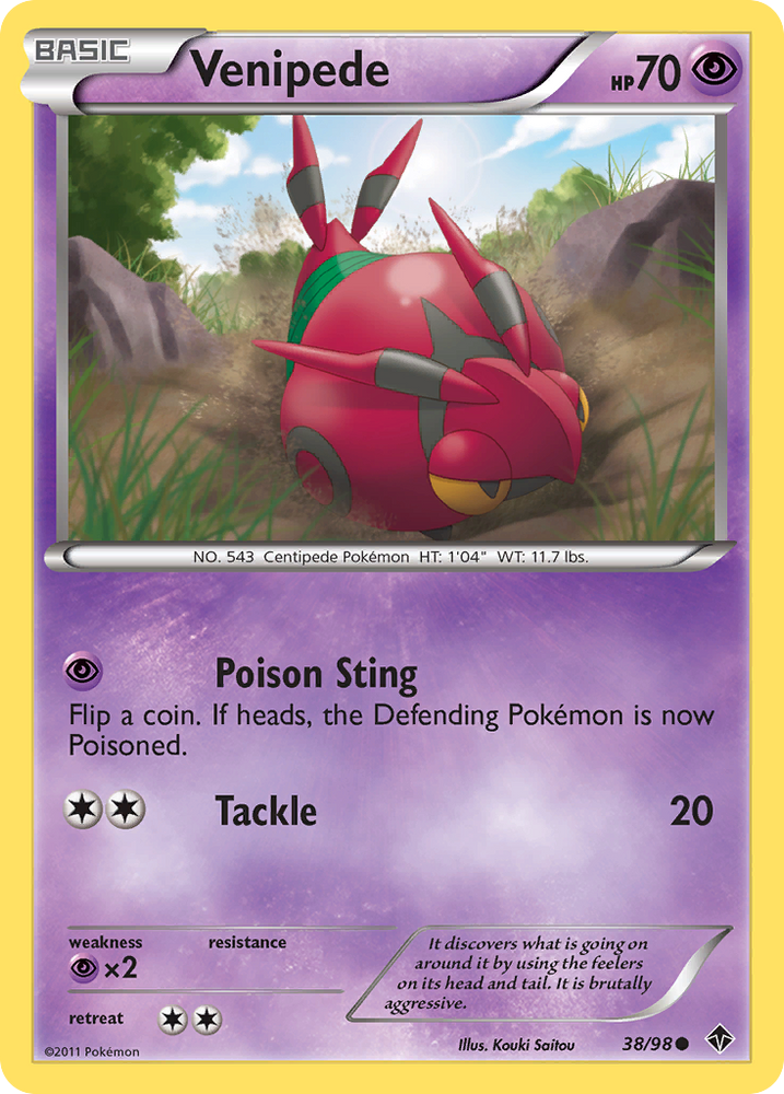 Pokemon | Venipede (38/98) [Black & White: Emerging Powers] | The Nerd Merchant