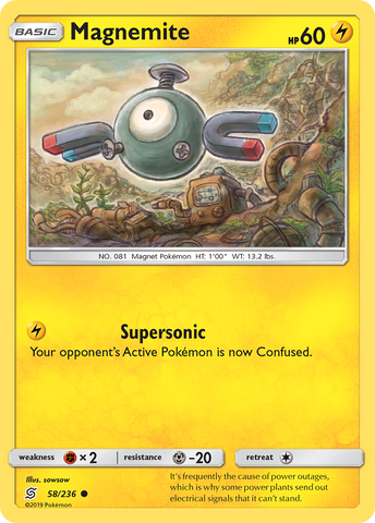 Pokemon | Magnemite (58/236) [Sun & Moon: Unified Minds] | The Nerd Merchant