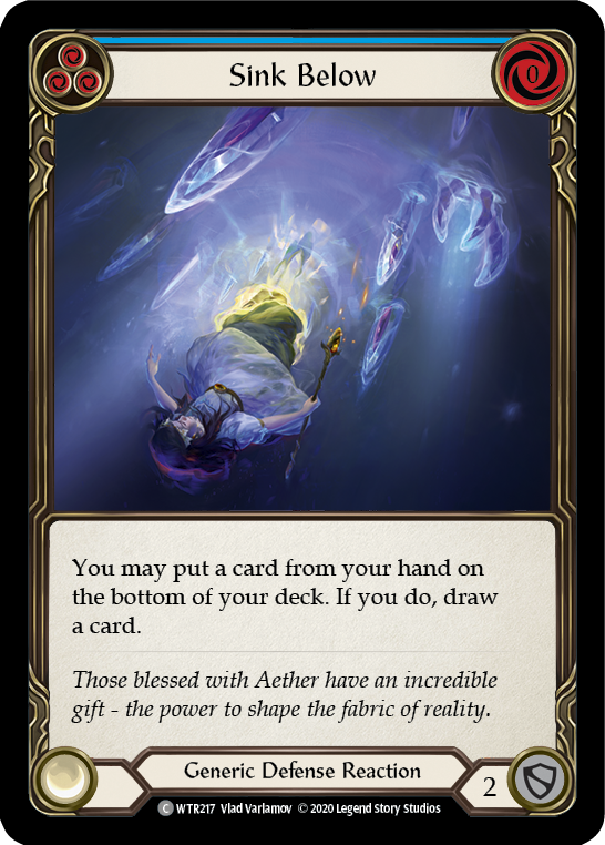Flesh and Blood TCG | Sink Below (Blue) [U-WTR217] (Welcome to Rathe Unlimited)  Unlimited Rainbow Foil | The Nerd Merchant