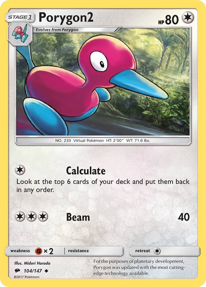 Pokemon | Porygon2 (104/147) [Sun & Moon: Burning Shadows] | The Nerd Merchant