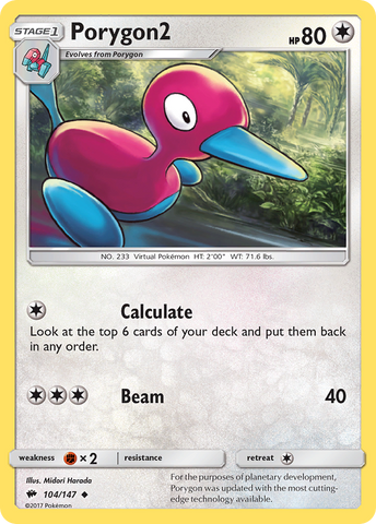 Pokemon | Porygon2 (104/147) [Sun & Moon: Burning Shadows] | The Nerd Merchant