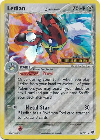 Pokemon | Ledian (18/101) (Delta Species) (Stamped) [EX: Dragon Frontiers] | The Nerd Merchant