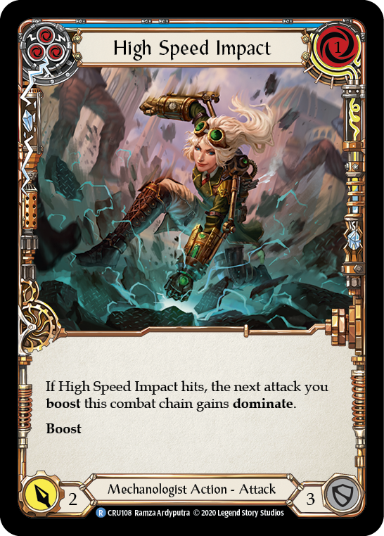 Flesh and Blood TCG | High Speed Impact (Blue) [CRU108] (Crucible of War)  1st Edition Rainbow Foil | The Nerd Merchant