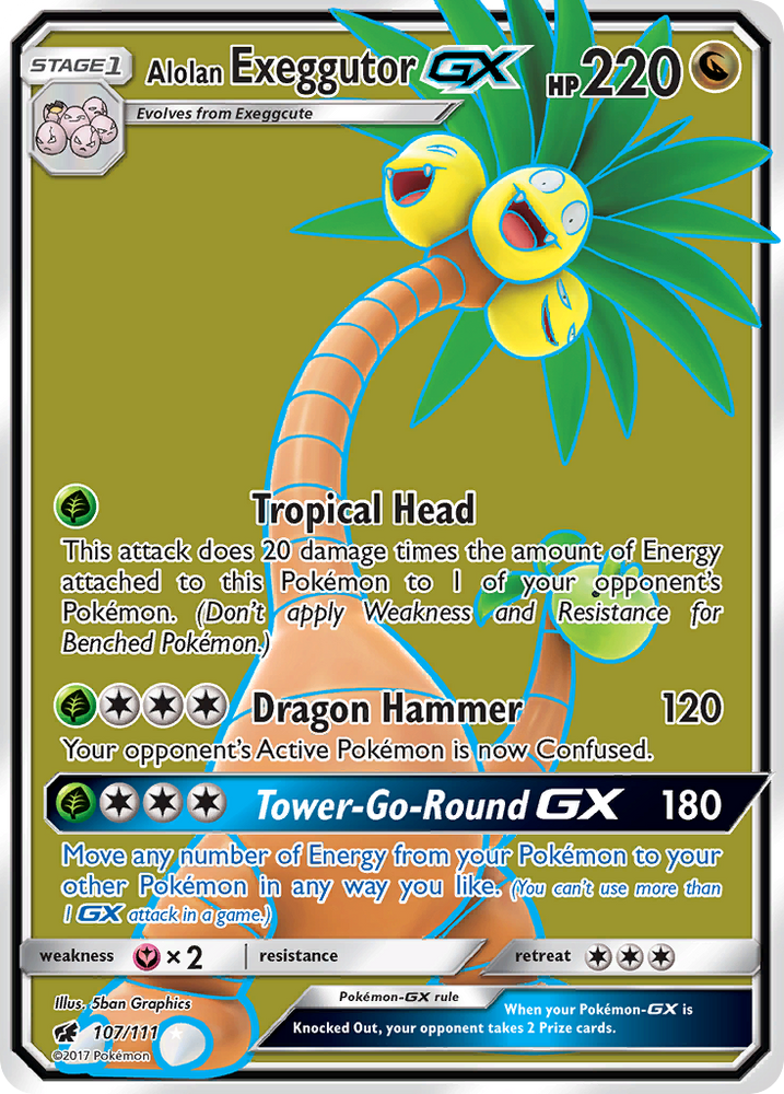 Pokemon | Alolan Exeggutor GX (107/111) [Sun & Moon: Crimson Invasion] | The Nerd Merchant