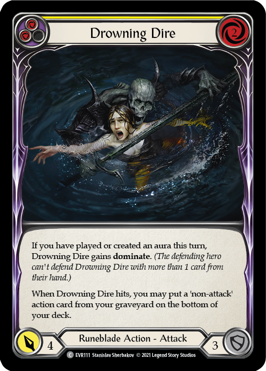 Flesh and Blood TCG | Drowning Dire (Yellow) [EVR111] (Everfest)  1st Edition Rainbow Foil | The Nerd Merchant