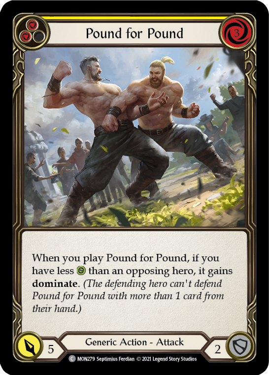 Flesh and Blood TCG | Pound for Pound (Yellow) [MON279-RF] (Monarch)  1st Edition Rainbow Foil | The Nerd Merchant