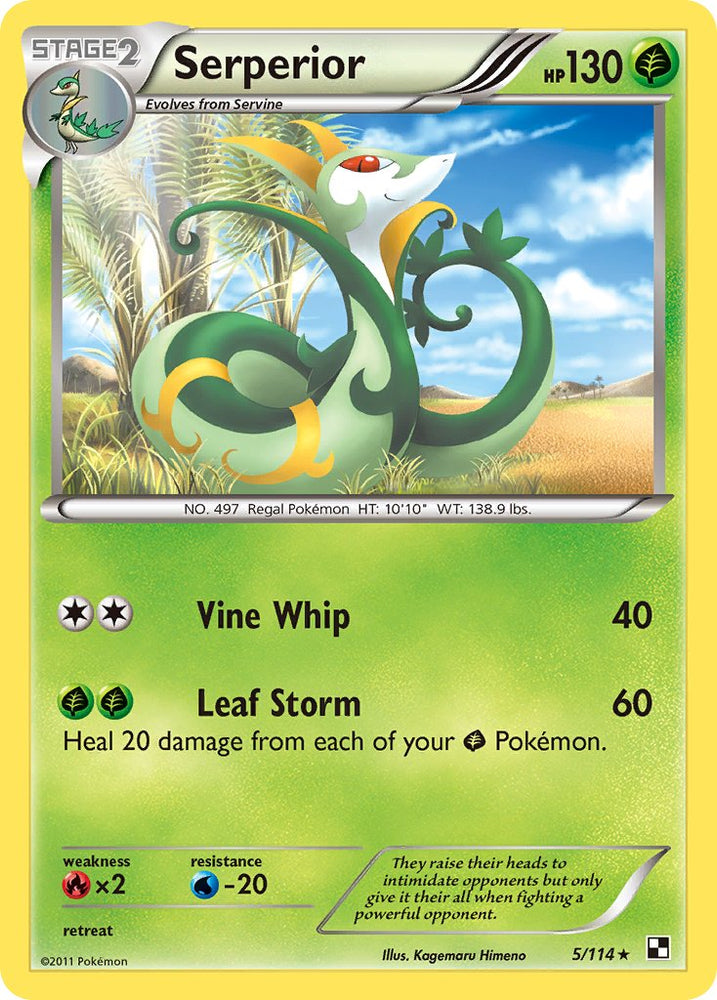 Pokemon | Serperior (5/114) (Cracked Ice Holo) (Theme Deck Exclusive) [Black & White: Base Set] | The Nerd Merchant