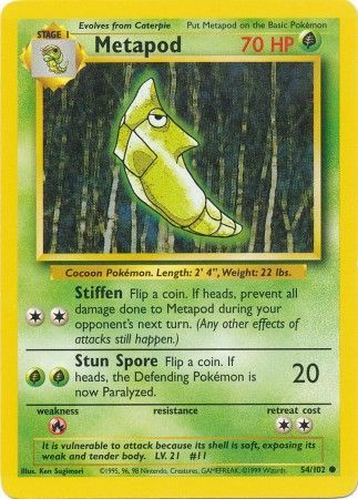 Pokemon | Metapod (54/102) [Base Set Unlimited] | The Nerd Merchant
