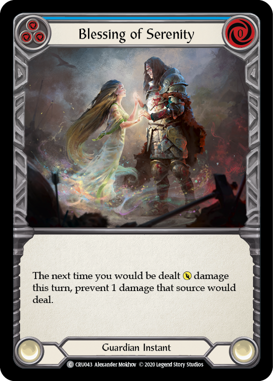 Flesh and Blood TCG | Blessing of Serenity (Blue) [CRU043] (Crucible of War)  1st Edition Rainbow Foil | The Nerd Merchant