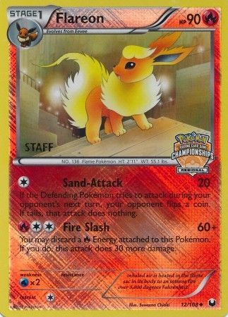 Pokemon | Flareon (12/108) (Regional Championship 2013 Promo Staff) [Black & White: Dark Explorers] | The Nerd Merchant