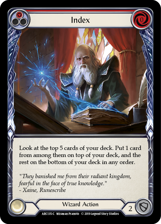 Flesh and Blood TCG | Index (Red) [ARC135-C] (Arcane Rising)  1st Edition Normal | The Nerd Merchant