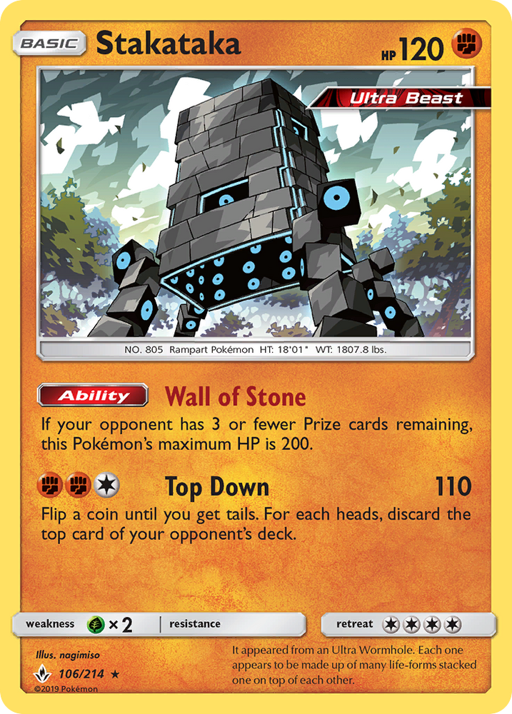 Pokemon | Stakataka (106/214) [Sun & Moon: Unbroken Bonds] | The Nerd Merchant
