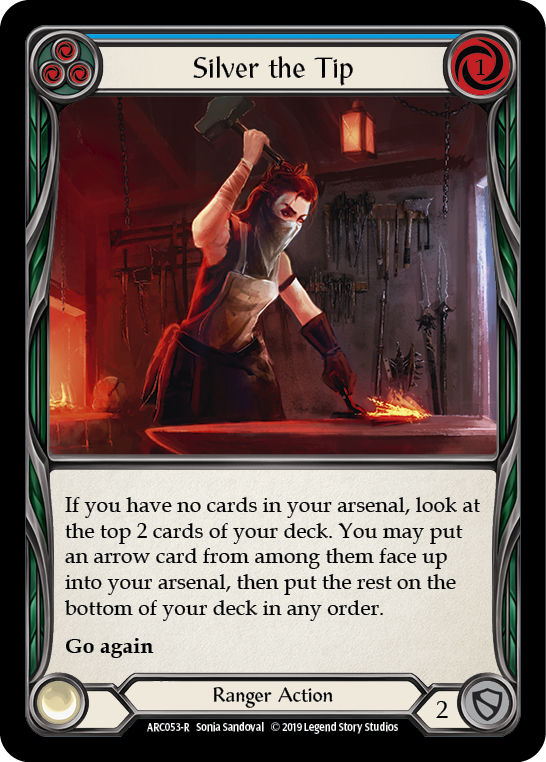 Flesh and Blood TCG | Silver the Tip (Blue) [ARC053-R] (Arcane Rising)  1st Edition Normal | The Nerd Merchant