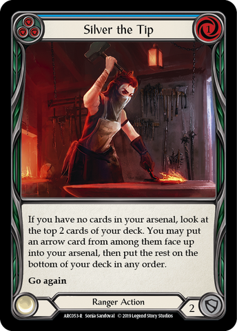 Flesh and Blood TCG | Silver the Tip (Blue) [ARC053-R] (Arcane Rising)  1st Edition Normal | The Nerd Merchant