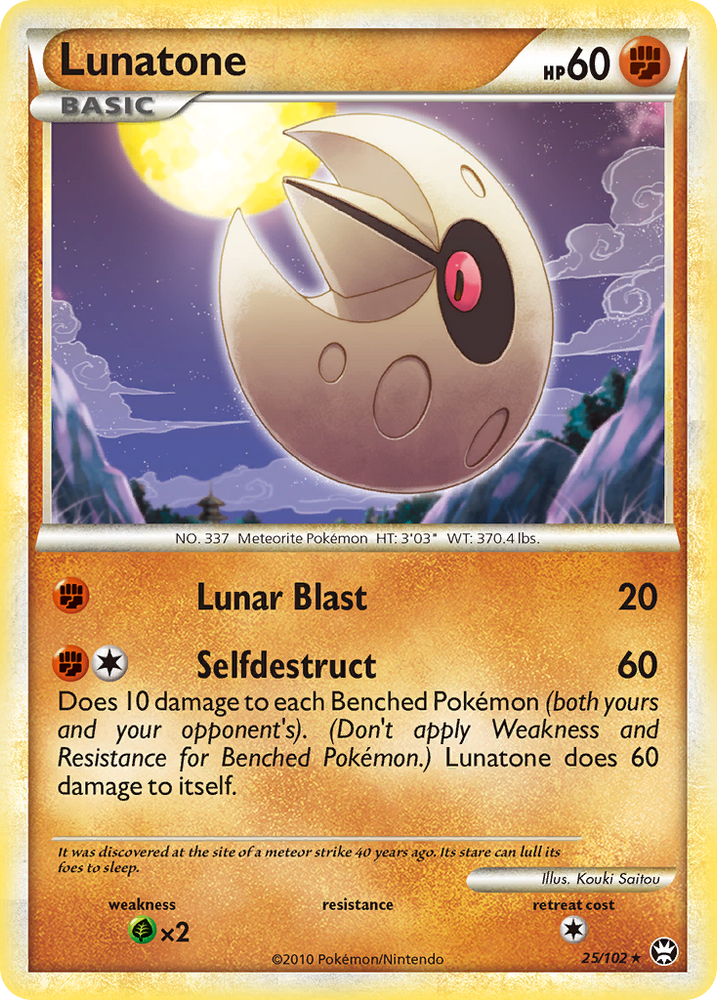 Pokemon | Lunatone (25/102) [HeartGold & SoulSilver: Triumphant] | The Nerd Merchant