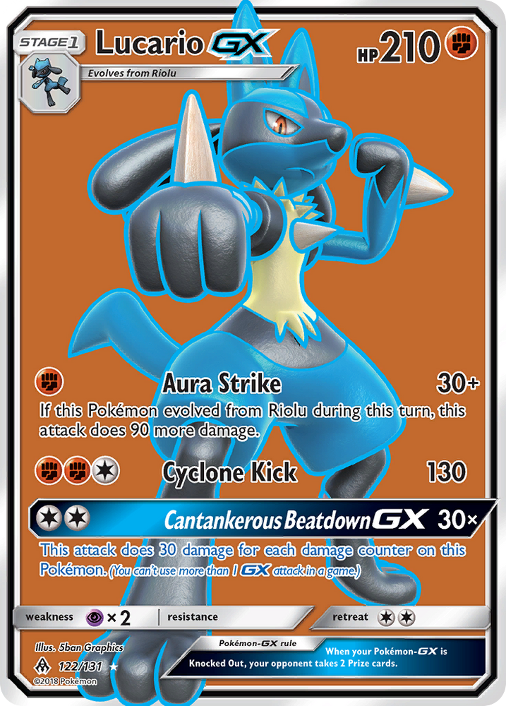 Pokemon | Lucario GX (122/131) [Sun & Moon: Forbidden Light] | The Nerd Merchant