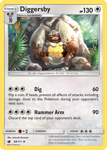Pokemon | Diggersby (88/111) [Sun & Moon: Crimson Invasion] | The Nerd Merchant
