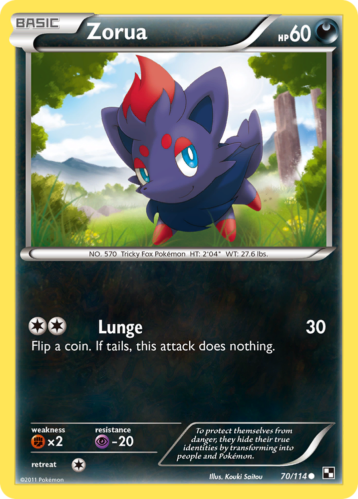 Pokemon | Zorua (70/114) [Black & White: Base Set] | The Nerd Merchant