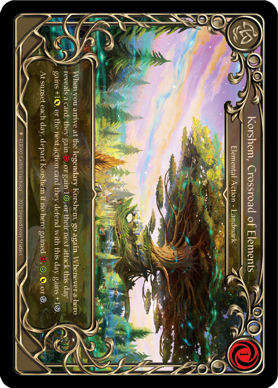 Flesh and Blood TCG | Korshem, Crossroad of Elements [ELE000] (Tales of Aria)  1st Edition Cold Foil | The Nerd Merchant
