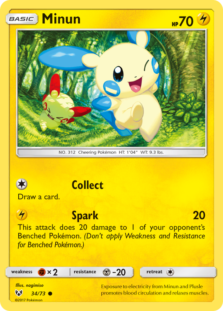 Pokemon | Minun (34/73) [Sun & Moon: Shining Legends] | The Nerd Merchant