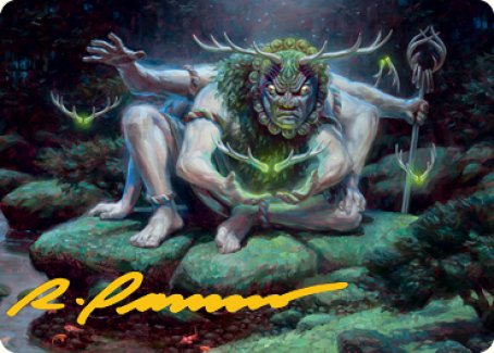 Magic | Myojin of Towering Might Art Card (Gold-Stamped Signature) [Kamigawa: Neon Dynasty Art Series] | The Nerd Merchant