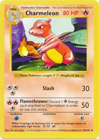 Pokemon | Charmeleon (24/102) [Base Set Shadowless Unlimited] | The Nerd Merchant