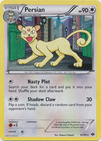 Pokemon | Persian (81/99) (Cosmos Holo) [Black & White: Next Destinies] | The Nerd Merchant