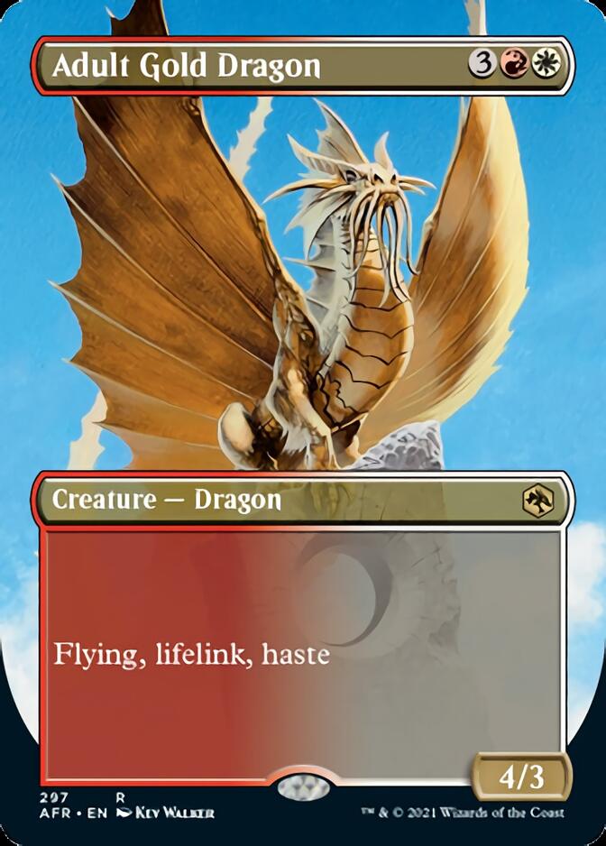 Magic | Adult Gold Dragon (Borderless Alternate Art) [Dungeons & Dragons: Adventures in the Forgotten Realms] | The Nerd Merchant