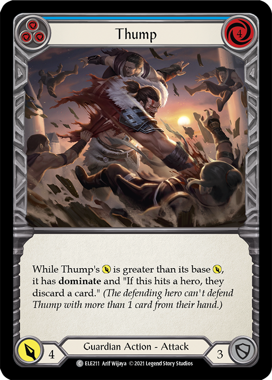 Flesh and Blood TCG | Thump (Blue) [ELE211] (Tales of Aria)  1st Edition Rainbow Foil | The Nerd Merchant