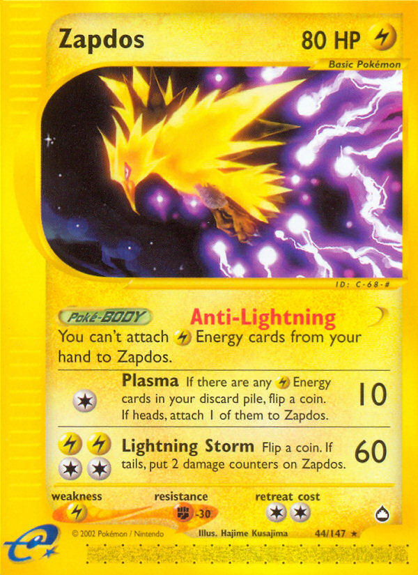 Pokemon | Zapdos (44/147) [Aquapolis] | The Nerd Merchant