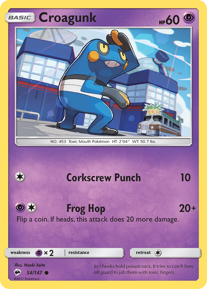 Pokemon | Croagunk (54/147) [Sun & Moon: Burning Shadows] | The Nerd Merchant