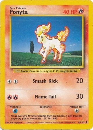 Pokemon | Ponyta (60/102) [Base Set Unlimited] | The Nerd Merchant