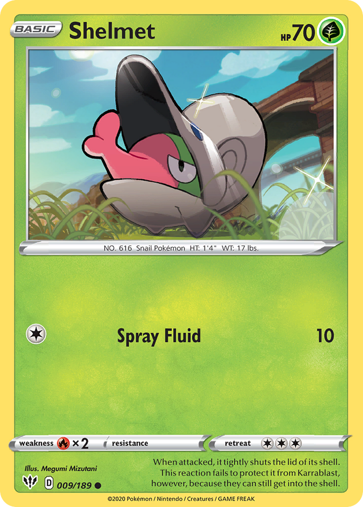Pokemon | Shelmet (009/189) [Sword & Shield: Darkness Ablaze] | The Nerd Merchant