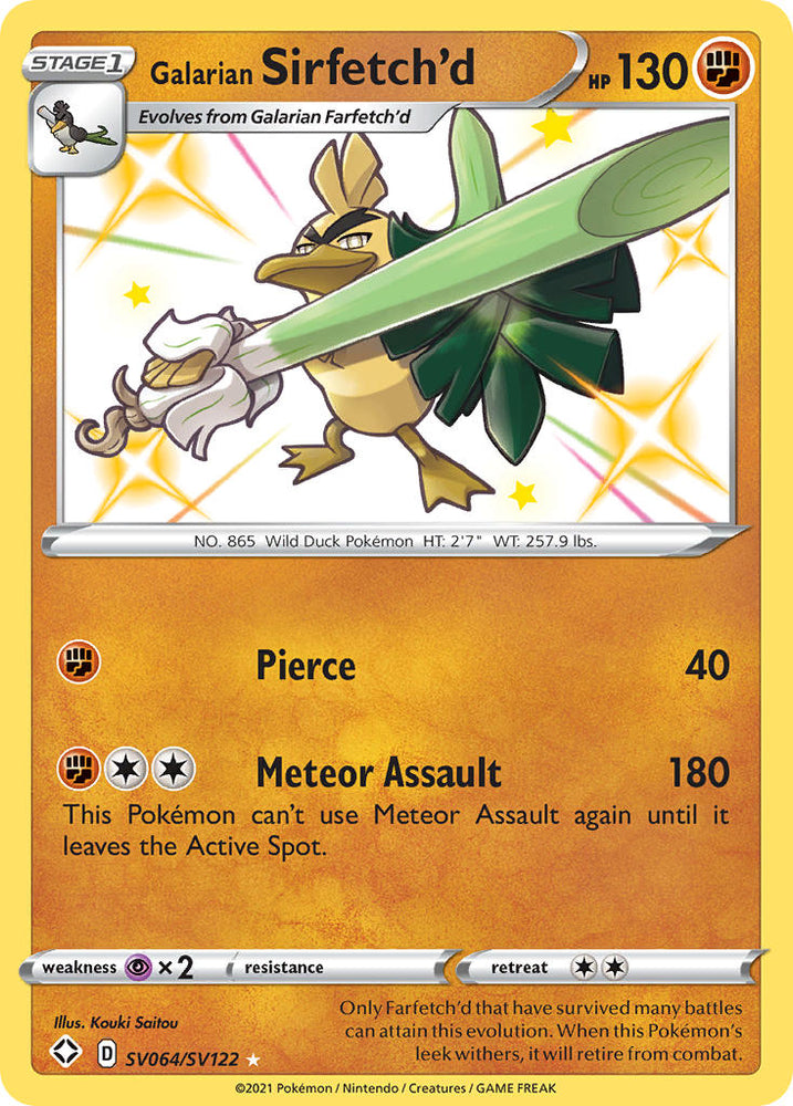 Pokemon | Galarian Sirfetch'd (SV064/SV122) [Sword & Shield: Shining Fates] | The Nerd Merchant