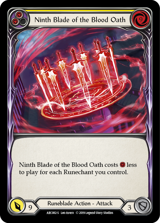 Flesh and Blood TCG | Ninth Blade of the Blood Oath [ARC082-S] (Arcane Rising)  1st Edition Rainbow Foil | The Nerd Merchant