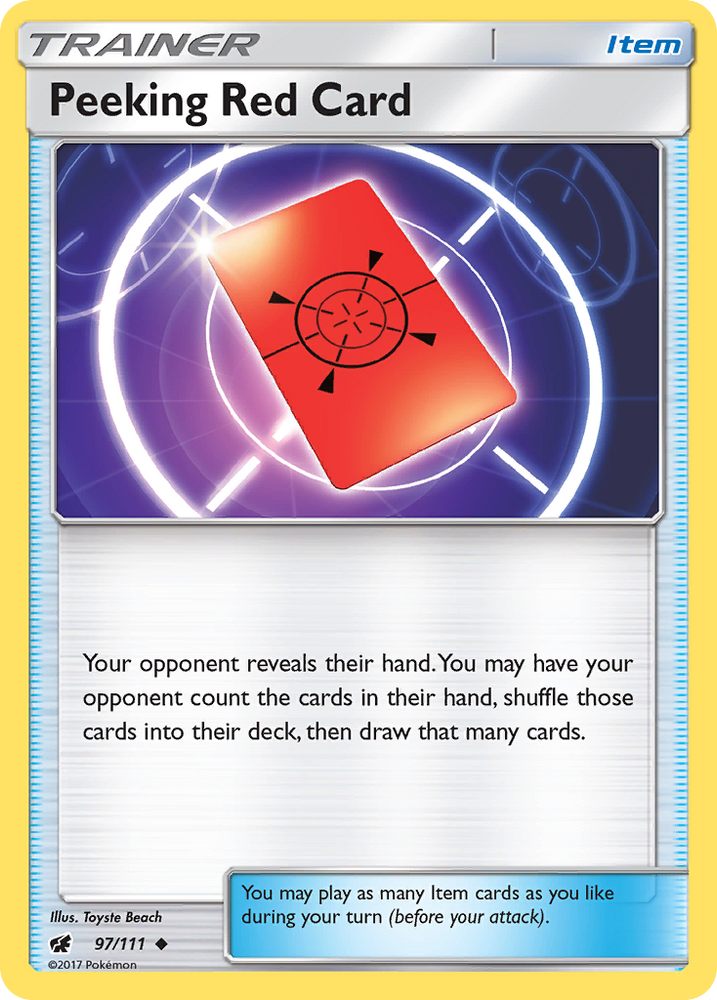 Pokemon | Peeking Red Card (97/111) [Sun & Moon: Crimson Invasion] | The Nerd Merchant