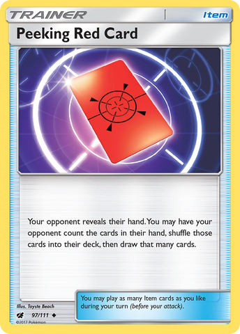 Pokemon | Peeking Red Card (97/111) [Sun & Moon: Crimson Invasion] | The Nerd Merchant