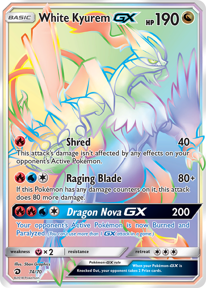 Pokemon | White Kyurem GX (74/70) [Sun & Moon: Dragon Majesty] | The Nerd Merchant