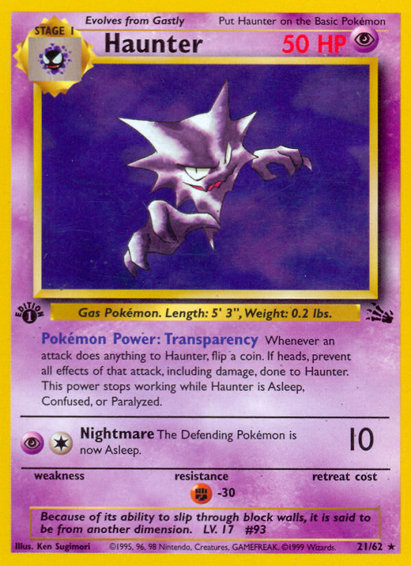 Pokemon | Haunter (21/62) [Fossil 1st Edition] | The Nerd Merchant