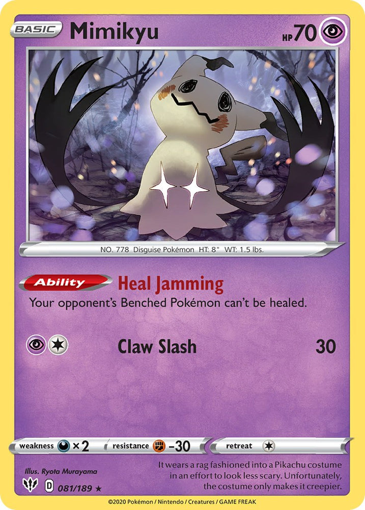 Pokemon | Mimikyu (081/189) (Cosmos Holo) [Sword & Shield: Darkness Ablaze] | The Nerd Merchant
