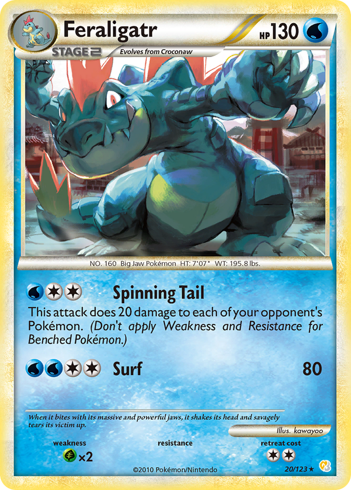 Pokemon | Feraligatr (20/123) [HeartGold & SoulSilver: Base Set] | The Nerd Merchant