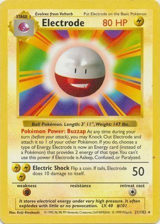 Pokemon | Electrode (21/102) [Base Set Shadowless Unlimited] | The Nerd Merchant