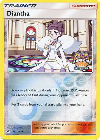 Pokemon | Diantha (105/131) (Regional Championship Promo) [Sun & Moon: Forbidden Light] | The Nerd Merchant