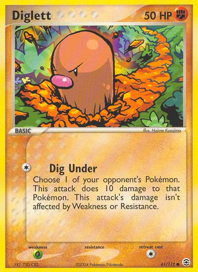 Pokemon | Diglett (61/112) [EX: FireRed & LeafGreen] | The Nerd Merchant