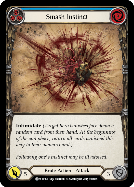 Flesh and Blood TCG | Smash Instinct (Blue) [U-WTR028] (Welcome to Rathe Unlimited)  Unlimited Rainbow Foil | The Nerd Merchant