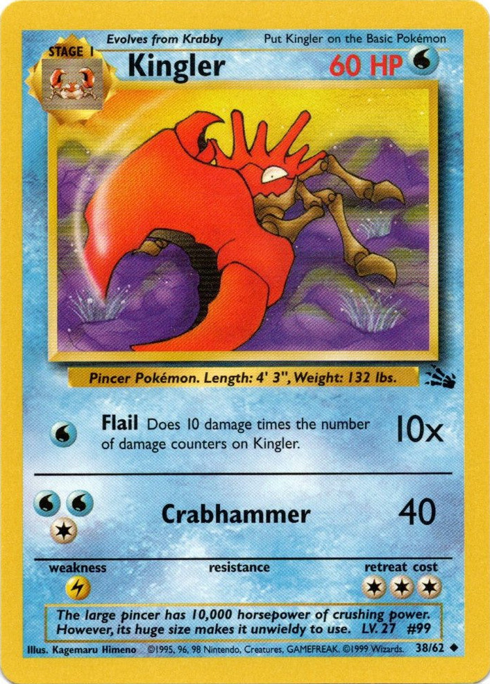 Pokemon | Kingler (38/62) [Fossil Unlimited] | The Nerd Merchant