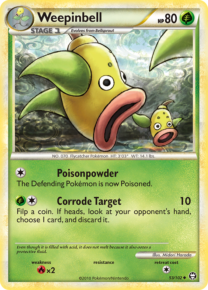 Pokemon | Weepinbell (53/102) [HeartGold & SoulSilver: Triumphant] | The Nerd Merchant