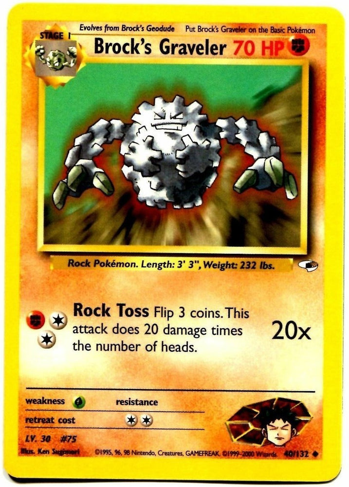 Pokemon | Brock's Graveler (40/132) [Gym Heroes Unlimited] | The Nerd Merchant